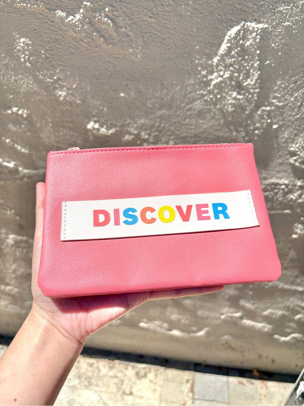 NWOT IPSY Pink Discover Pouch Makeup Bag Wallet.